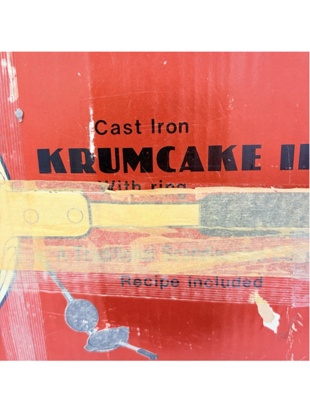 CAST IRON KRUMKAKE IRON Stovetop Cookie Maker w/ Ring Original Box - Picture 8 of 10